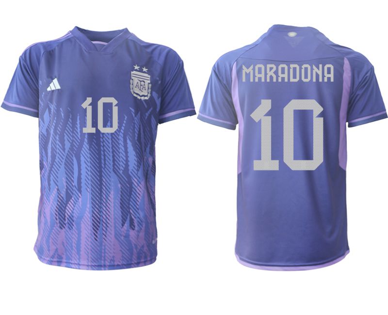 Men 2022 World Cup National Team Argentina away aaa version purple #10 Soccer Jersey->->Soccer Country Jersey